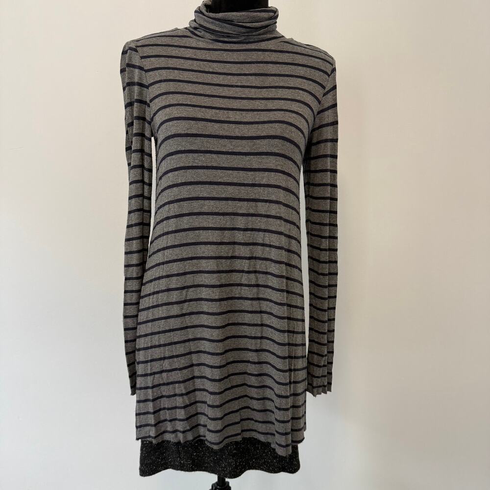 Anthropologie Bailey 44 Striped Layered Turtleneck Long Sleeve Sweater Dress Sm